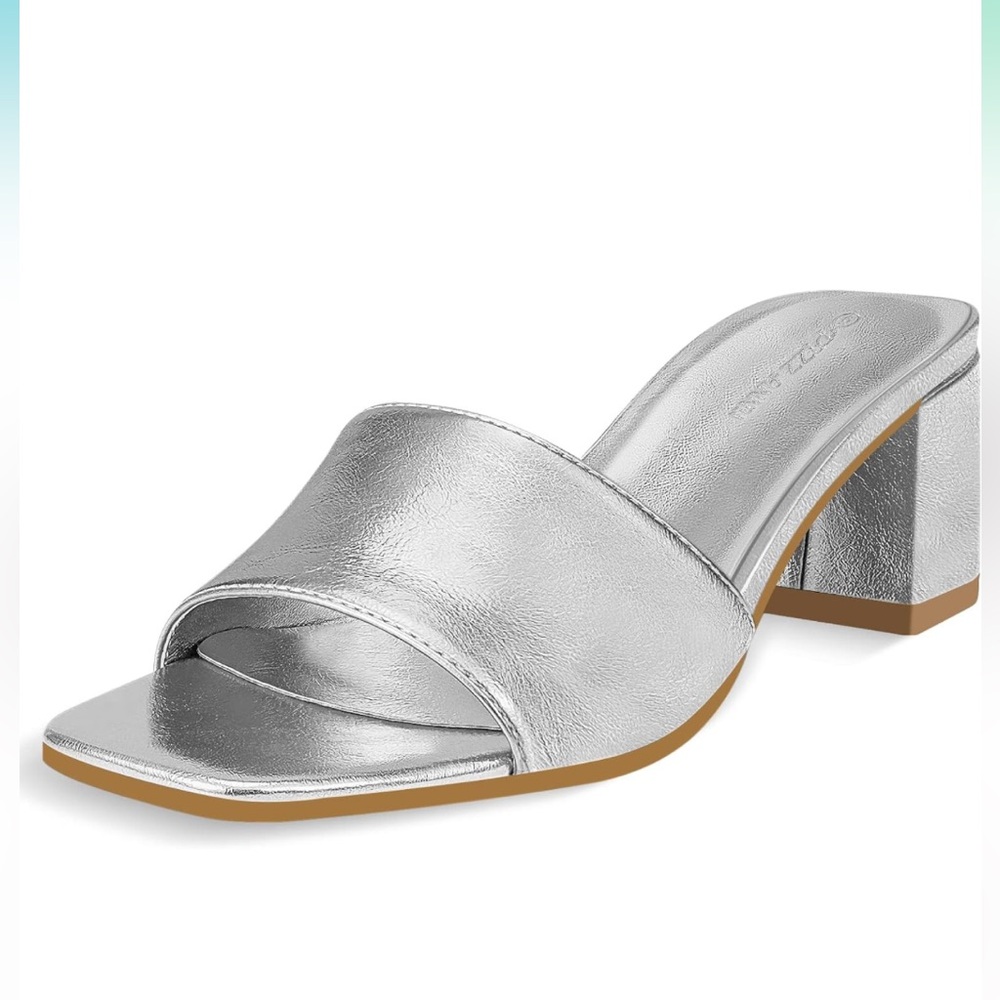 Women's Square Open Toe Heels Sandals Low Block Chunky Heel